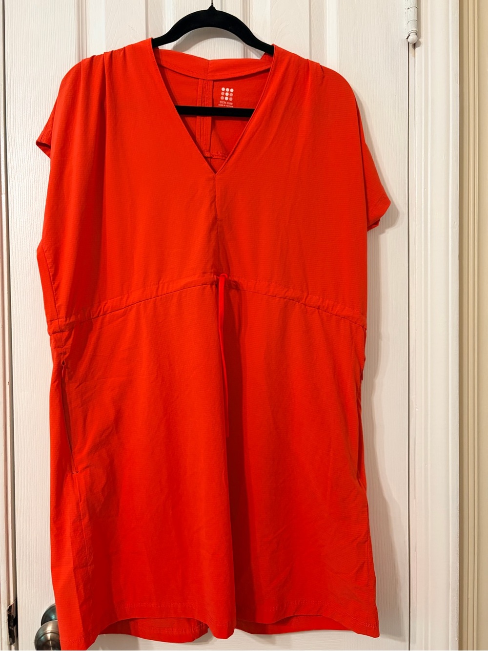 Title Nine Bright Orange V-Neck Drawstring Tunic